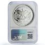 Yemen 50 rials Azzubairi Memorial Lion Restrike PF68 NGC silver coin 1990
