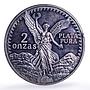 Mexico 2 onzas Libertad Angel of Independence Restrike proof silver coin ND