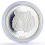 Equatorial Guinea 2000 ekuele Tiger Wildlife Fauna proof silver coin 1980