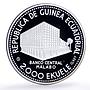 Equatorial Guinea 2000 ekuele Tiger Wildlife Fauna proof silver coin 1980