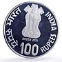 India 100 rupees UNICEF Save the Children Child Year proof silver coin 1981