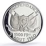 Niger 1000 francs Independence Hamani History Politics proof silver coin 1960