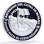 Panama 10 balboas Canal Transfer Moscoso Ship Politics proof silver coin 1999