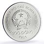 Vietnam 100 dong Buffalo Bull Wildlife Conservation Fauna silver coin 1986