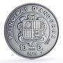 Andorra 10 diners Perch Fish Wildlife Conservation Fauna Matte silver coin 2014