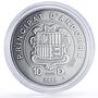Andorra 10 diners Perch Fish Wildlife Conservation Fauna Matte silver coin 2014
