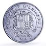 Andorra 10 diners Perch Fish Wildlife Conservation Fauna Matte silver coin 2014