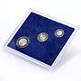 Mexico Various Pesos Set Republic Coinage Commemorative BU bimetal coins 1993