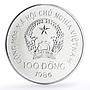 Vietnam 100 dong Junk Ship Boat History Seafaring silver coin 1986