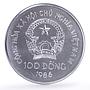 Vietnam 100 dong Junk Ship Boat History Seafaring silver coin 1986