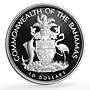 Bahamas 10 dollars Caribbean Development Bank History proof silver coin 1995