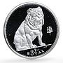 Gibraltar 1 royal Bulldog Dog Homes Pets Animals proof silver coin 1996