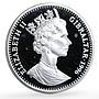 Gibraltar 1 royal Bulldog Dog Homes Pets Animals proof silver coin 1996