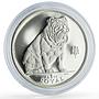 Gibraltar 1 royal Bulldog Dog Homes Pets Animals proof silver coin 1996
