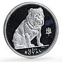 Gibraltar 1 royal Bulldog Dog Homes Pets Animals proof silver coin 1996