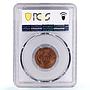 Denmark 2 ore King Christian IX Dolphin KM-793 MS63 PCGS bronze coin 1876