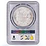 Peru 1 sol Republic Coinage Seated Liberty KM-196 UNC PCGS silver coin 1881
