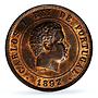 Portugal 20 reis King Charles Carlos I Coinage KM-533 MS63 PCGS bronze coin 1892