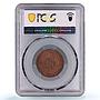 Spain Catalonia 5 centimos Catalanist Union St George MS63 PCGS copper coin 1900