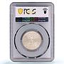 India Kutch 2 1/2 kori George V Khengarji III Y#52a MS64 PCGS silver coin 1935