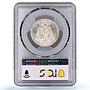 Mexico 50 centavos Republic Coinage Liberty Cap AU58 PCGS silver coin 1925