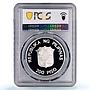Philippines 200 piso Mindoro Bull Wildlife WWF Fauna PR70 PCGS silver coin 1987