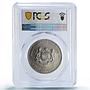 Malaysia 1 ringgit Kuala Lumpur SE Asian Games Sports MS65 PCGS CuNi coin 1977