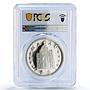 China Macau 100 patacas Snake Year Lunar Calendar PR69 PCGS silver coin 2001