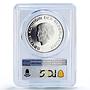 Netherlands Aruba 10 florins Rattlesnake Animals Fauna PL70 PCGS Ag coin 2003