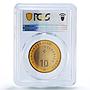Switzerland 10 francs Piz Bernina Mountains Nature MS69 PCGS bimetal coin 2006
