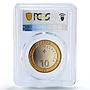 Switzerland 10 francs Gansabhauet Customs Traditions MS69 PCGS bimetal coin 2014