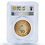 Switzerland 10 francs Edelweiss Flower Alpine Flora MS68 PCGS bimetal coin 2016