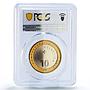 Switzerland 10 francs Gentian Enzian Flower Flora MS69 PCGS bimetal coin 2017