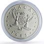 China Macau 100 patacas Ox Bull Year Lunar Calendar proof silver coin 1985
