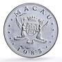 China Macau 100 patacas Ox Bull Year Lunar Calendar proof silver coin 1985