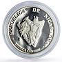 Nicaragua 1 cordoba Ruben Dario Theater Dances Art proof silver coin 1994