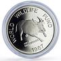 Philippines 200 piso Mindoro Bull Wildlife WWF Fauna proof silver coin 1987