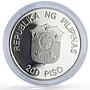 Philippines 200 piso Mindoro Bull Wildlife WWF Fauna proof silver coin 1987