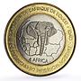 Benin 6000 francs Beijing Olympics Four Africa Fantasy X#45 bimetal coin 2005