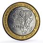 Central Africa 4500 francs John Paul II Plane Elephant Three Africa coin 2007