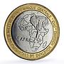 Cameroon 4500 francs Pope Benedict XVI Elephant Three Africa bimetal coin 2005
