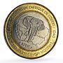 Guinea-Bissau 6000 francs Gazelle Elephant Four Africa Fantasy bimetal coin 2004