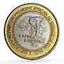 Senegal 6000 francs Abdoulaye Wade Lion Elephant Four Africa bimetal coin 2007