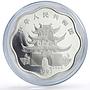 China 10 yuan Ox Bull Year Flower Shape Lunar Calendar proof silver coin 1997