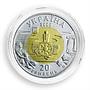 Ukraine 20 hryvnas Ancient Cultures Monuments Paleolith Silver Gold bimetal 2000