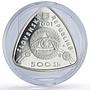 Slovakia 500 korun Third Millennium Universe Three Hands proof silver coin 2001