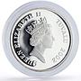 Tuvalu 5 dollars Giganotosaurus Dinosaurs Fauna 2 oz proof silver coin 2002