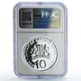 Bulgaria 10 leva Shooting Sports PF67 NGC silver coin 2008