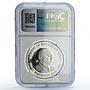Kenya 1000 shillings President Moi Central Bank PF69 NGC silver coin 1991