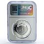 Palau 5 dollars Four Leaf Clover Ounce of Luck PF69 NGC silver coin 2006